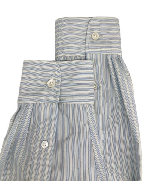 AURALEE（オーラリー）AURALEE (オーラリー) FINX POLYESTER STRIPE SHIRT ONE-PIECE/フィンクスポリエステルストライプシャツワンピース ブルーの古着・服飾アイテム