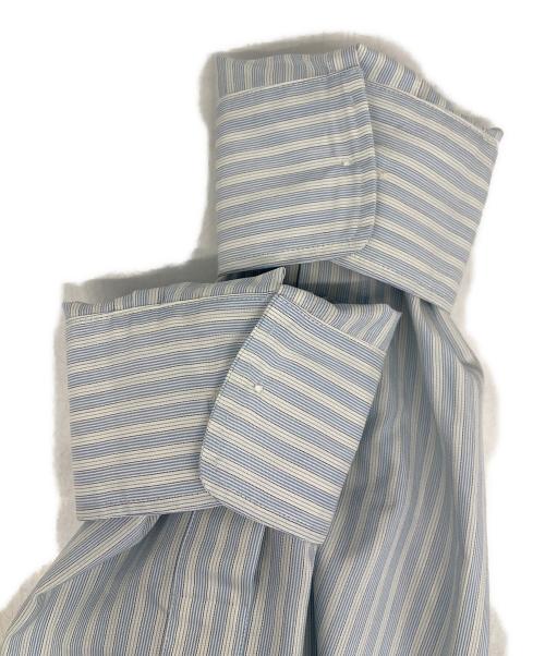 AURALEE（オーラリー）AURALEE (オーラリー) FINX POLYESTER STRIPE SHIRT ONE-PIECE/フィンクスポリエステルストライプシャツワンピース ブルーの古着・服飾アイテム