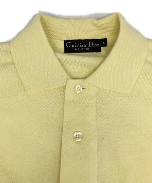 Christian Dior MONSIEUR（クリスチャンディオールムッシュ）Christian Dior MONSIEUR (クリスチャンディオールムッシュ) ロゴ刺繍半袖ポロシャツ イエロー サイズ:Ｌの古着・服飾アイテム