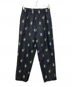 LOEFFロエフ）の古着「レモンジャガードスリムパンツ」｜ブラック