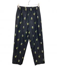 LOEFF（ロエフ）の古着「レモンジャガードスリムパンツ」｜ブラック