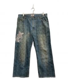 絡繰魂（カラクリタマシイ）の古着「和柄デニムパンツ」｜インディゴ