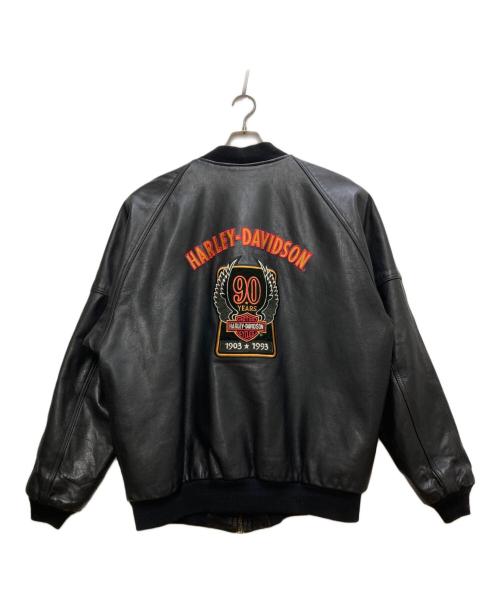 HARLEY-DAVIDSON（ハーレーダビッドソン）HARLEY-DAVIDSON (ハーレーダビッドソン) ボンバーレザージャケット ブラック サイズ:ＸＸＬの古着・服飾アイテム