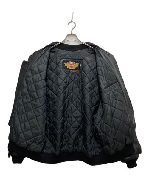 HARLEY-DAVIDSON（ハーレーダビッドソン）HARLEY-DAVIDSON (ハーレーダビッドソン) ボンバーレザージャケット ブラック サイズ:ＸＸＬの古着・服飾アイテム