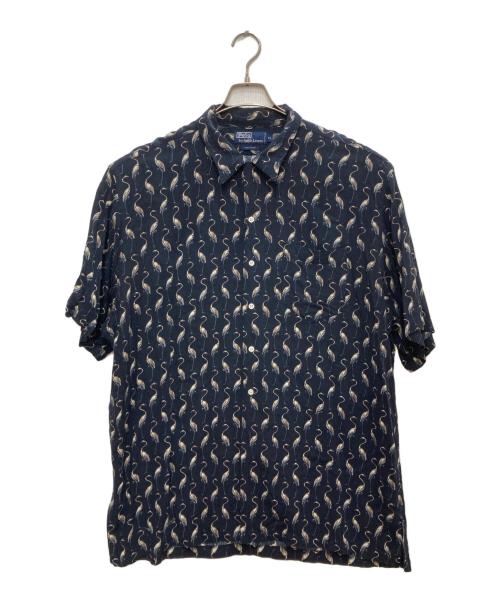 POLO RALPH LAUREN（ポロ・ラルフローレン）POLO RALPH LAUREN (ポロ・ラルフローレン) ヴィンテージ フラミンゴ柄総柄シャツ ネイビー サイズ:XLの古着・服飾アイテム