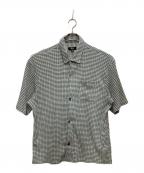 stussyステューシー）の古着「Wrinkly Gingham Shirt/リンクリィー ギンガム シャツ」｜ホワイト×グリーン