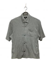 stussy（ステューシー）の古着「Wrinkly Gingham Shirt/リンクリィー ギンガム シャツ」｜ホワイト×グリーン