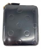 COMME des GARCONSコムデギャルソン）の古着「POLKA DOTS EMBOSSED FULL ZIP AROUND WALLET」｜ブラック