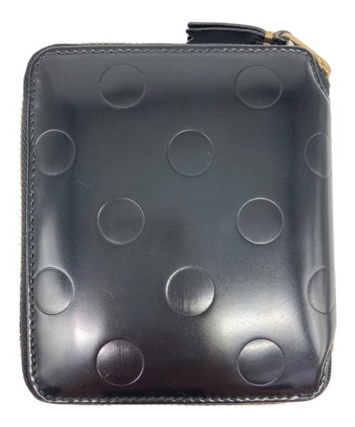 COMME des GARCONS（コムデギャルソン）COMME des GARCONS (コムデギャルソン) POLKA DOTS EMBOSSED FULL ZIP AROUND WALLET ブラックの古着・服飾アイテム
