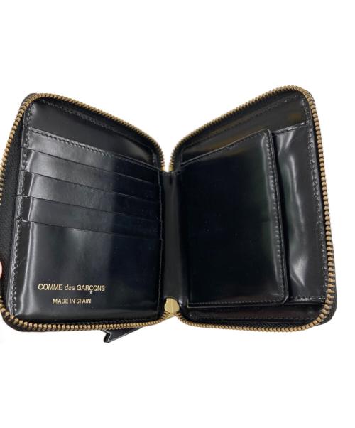 COMME des GARCONS（コムデギャルソン）COMME des GARCONS (コムデギャルソン) POLKA DOTS EMBOSSED FULL ZIP AROUND WALLET ブラックの古着・服飾アイテム