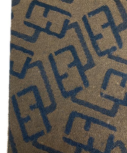FENDI（フェンディ）FENDI (フェンディ) ズッカ柄ウールマフラー ブラウン×ネイビーの古着・服飾アイテム