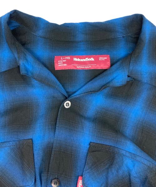 HIDE AND SEEK（ハイドアンドシーク）HIDE AND SEEK (ハイドアンドシーク) Ombre Check L/S Shirt ブルー サイズ:L-HSの古着・服飾アイテム