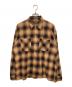 MINEDENIM（マインデニム）の古着「C.Flannel Ombre Open Collar SH」｜ブラウン