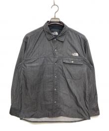 THE NORTH FACE（ザ ノース フェイス）の古着「L/S NYLON DENIM NUPTSE SHIRT」｜グレー