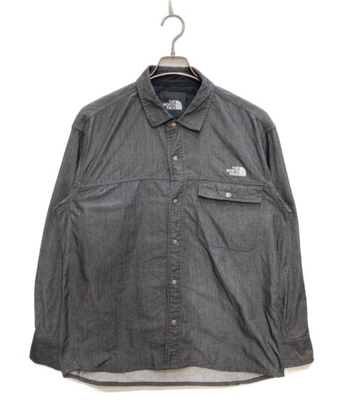 THE NORTH FACE（ザ ノース フェイス）THE NORTH FACE (ザ ノース フェイス) L/S NYLON DENIM NUPTSE SHIRT グレー サイズ:XLの古着・服飾アイテム