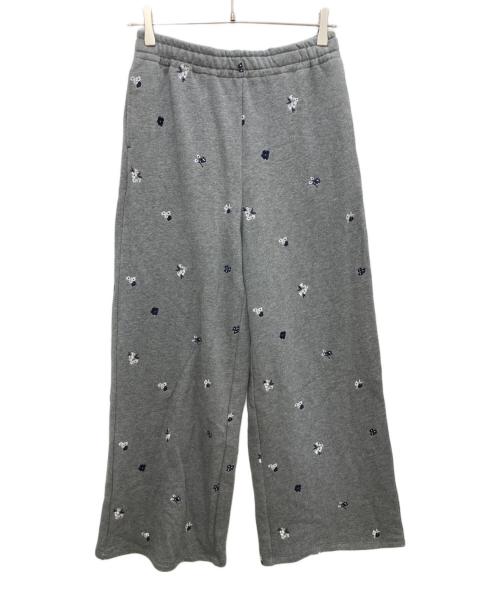 U by SPICK&SPAN（ユー バイ スピック＆スパン）U by SPICK&SPAN (ユー バイ スピック＆スパン) ルーズストレート刺繍スウェットパンツ グレー サイズ:38の古着・服飾アイテム