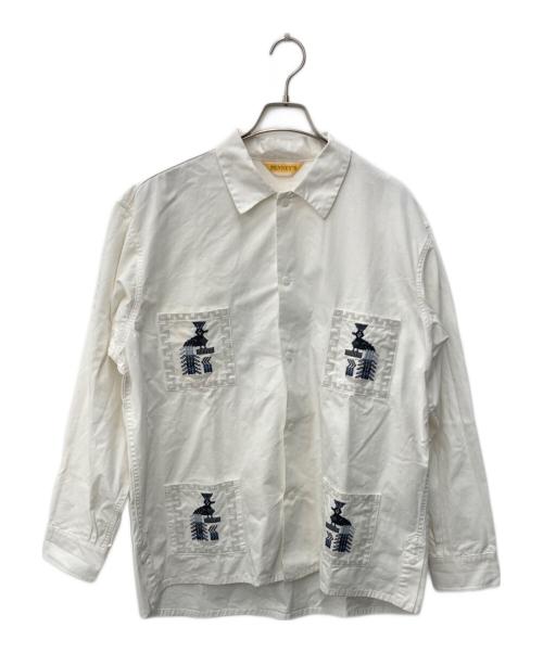 PENNEYS（ペニーズ）penneys (ペニーズ) 刺繍グアテマラシャツ ホワイト サイズ:Lの古着・服飾アイテム