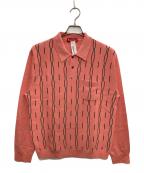 SUPREMEシュプリーム）の古着「Vertical Stripe Knit L/S Polo」｜ピンク