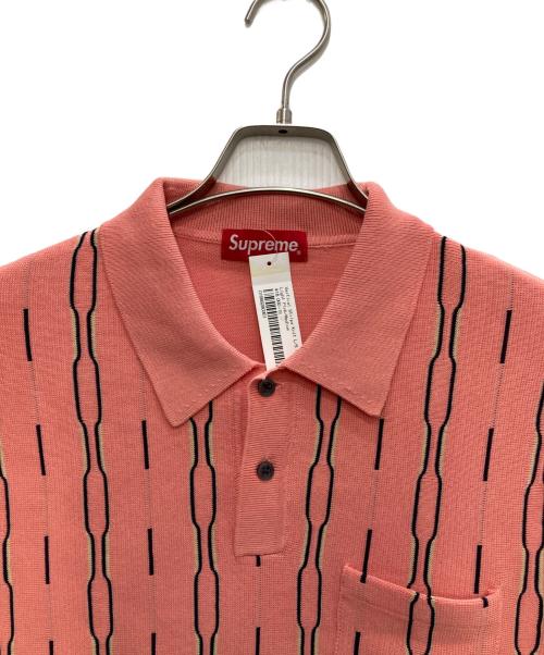 SUPREME（シュプリーム）SUPREME (シュプリーム) Vertical Stripe Knit L/S Polo ピンク サイズ:Mの古着・服飾アイテム