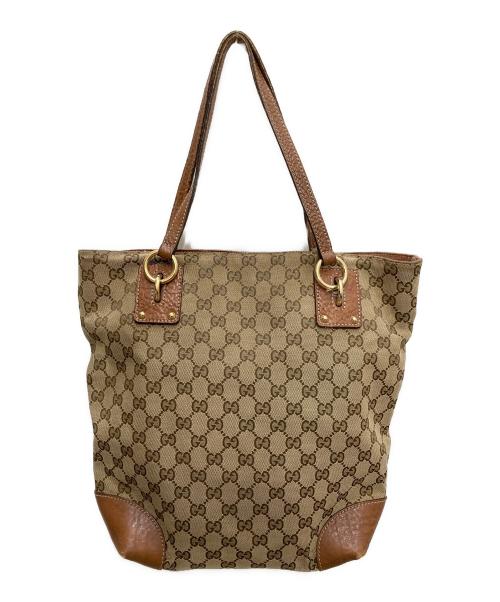 GUCCI（グッチ）GUCCI (グッチ) GGキャンバスハンドバッグ ベージュの古着・服飾アイテム