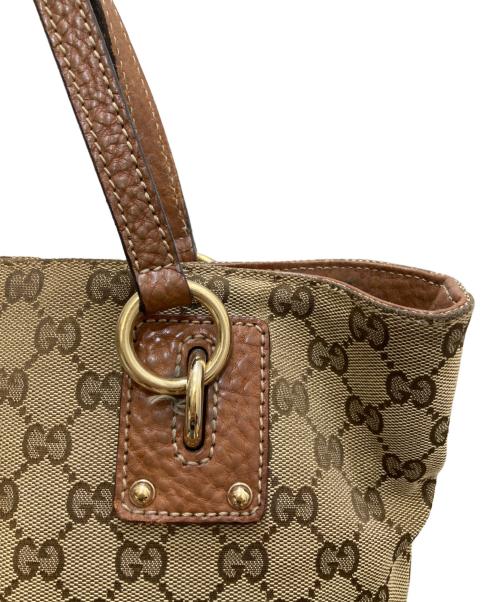GUCCI（グッチ）GUCCI (グッチ) GGキャンバスハンドバッグ ベージュの古着・服飾アイテム