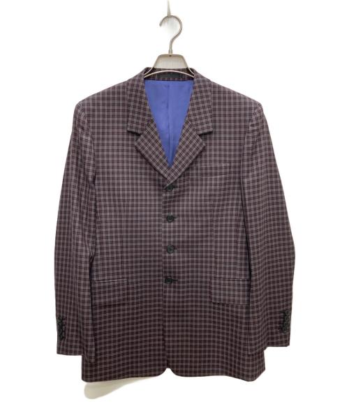 PAUL SMITH（ポールスミス）PAUL SMITH (ポールスミス) ガンクラブチェック4Bシングルジャケット レッド サイズ:Lの古着・服飾アイテム