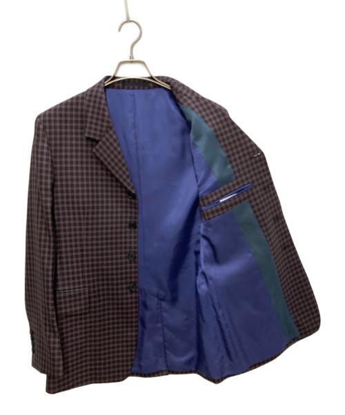 PAUL SMITH（ポールスミス）PAUL SMITH (ポールスミス) ガンクラブチェック4Bシングルジャケット レッド サイズ:Lの古着・服飾アイテム