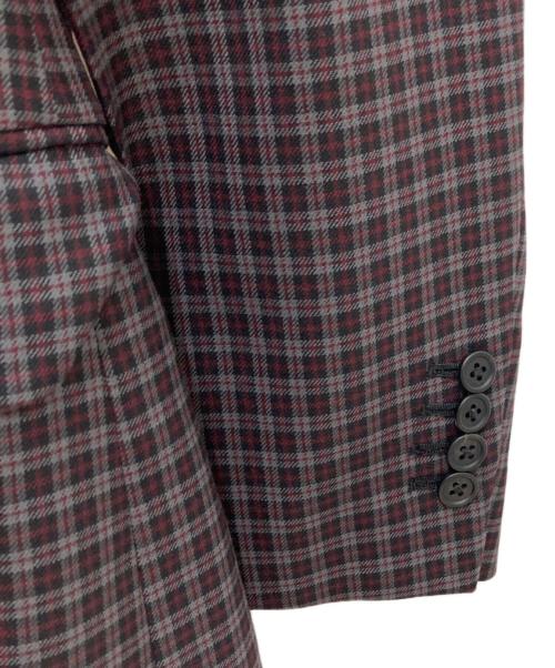 PAUL SMITH（ポールスミス）PAUL SMITH (ポールスミス) ガンクラブチェック4Bシングルジャケット レッド サイズ:Lの古着・服飾アイテム