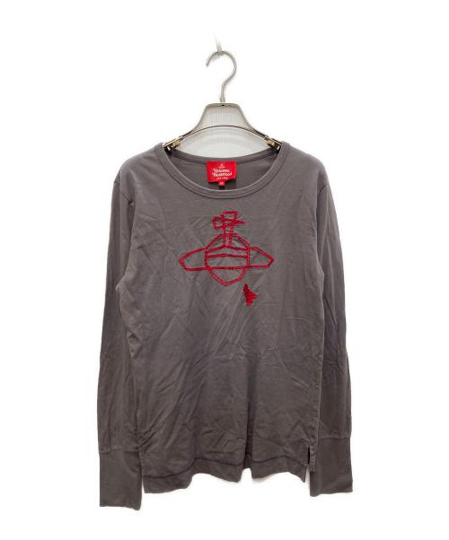 Vivienne Westwood RED LABEL（ヴィヴィアンウエストウッドレッドレーベル）Vivienne Westwood RED LABEL (ヴィヴィアンウエストウッドレッドレーベル) オーブ刺繍カットソー グレー サイズ:03の古着・服飾アイテム