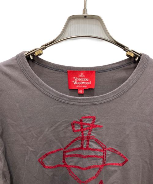 Vivienne Westwood RED LABEL（ヴィヴィアンウエストウッドレッドレーベル）Vivienne Westwood RED LABEL (ヴィヴィアンウエストウッドレッドレーベル) オーブ刺繍カットソー グレー サイズ:03の古着・服飾アイテム