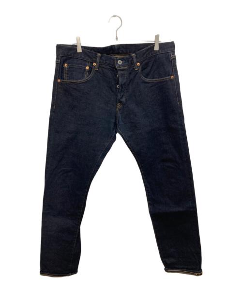 ONI DENIM（オニデニム）ONI DENIM (オニデニム) Relax Tapered 15oz Stretch Denim Grayish Olive Topping インディゴ サイズ:W36の古着・服飾アイテム
