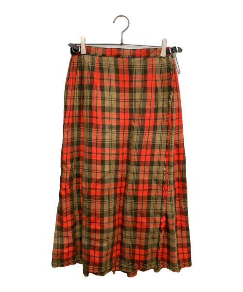 O'NEIL OF DUBLIN（オニールオブダブリン）O'NEIL OF DUBLIN (オニールオブダブリン) ラップスカート レッド サイズ:Mの古着・服飾アイテム