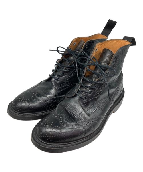 Tricker's（トリッカーズ）Tricker's (トリッカーズ) PAUL SMITH (ポールスミス) ウィングチップ カントリーブーツ ブラック サイズ:size8の古着・服飾アイテム