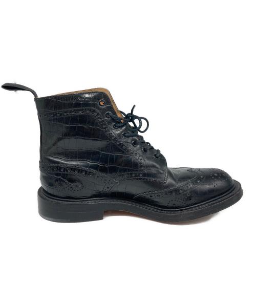 Tricker's（トリッカーズ）Tricker's (トリッカーズ) PAUL SMITH (ポールスミス) ウィングチップ カントリーブーツ ブラック サイズ:size8の古着・服飾アイテム