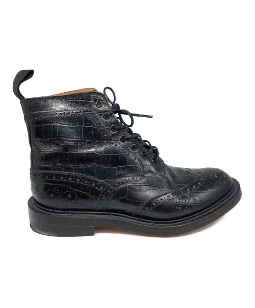 Tricker's（トリッカーズ）Tricker's (トリッカーズ) PAUL SMITH (ポールスミス) ウィングチップ カントリーブーツ ブラック サイズ:size8の古着・服飾アイテム