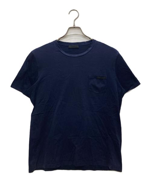 PRADA（プラダ）PRADA (プラダ) ポケットTシャツ ネイビー サイズ:Ｌの古着・服飾アイテム