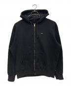 SUPREMEシュプリーム）の古着「small box zip up hooded sweatshirt/スモール ボックス ジップ アップ フーデッド スウェットシート」｜ブラック