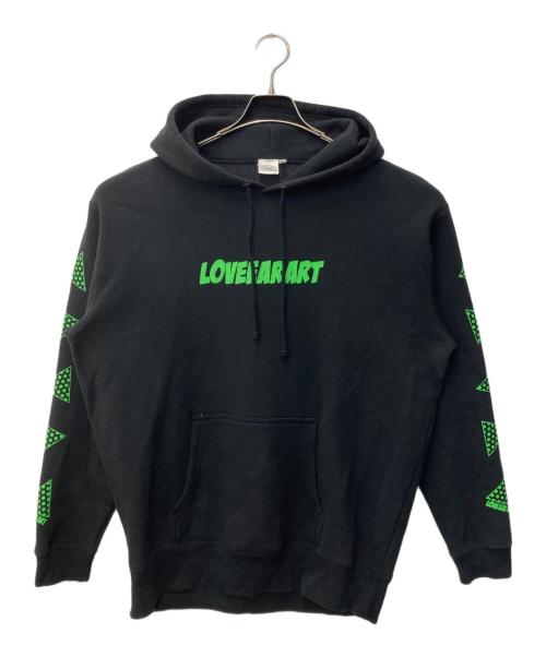 love ear art（ラブイヤーアート）love ear art (ラブイヤーアート) プリントパーカー ブラック サイズ:Lの古着・服飾アイテム