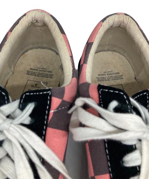 Maison MIHARA YASUHIRO（メゾン ミハラ ヤスヒロ）Maison MIHARA YASUHIRO original sole BIG gingham lowcut sneaker/オリジナル ソール ビッグ ギンガム ローカット スニーカー ブラック×ピンク サイズ:44の古着・服飾アイテム