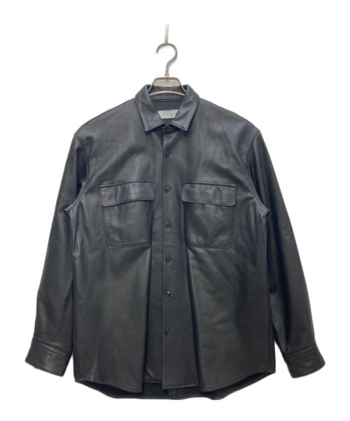 Adam et Rope（アダム エ ロペ）Adam et Rope (アダム エ ロペ) シープレザーシャツジャケット ブラック サイズ:Ｍの古着・服飾アイテム