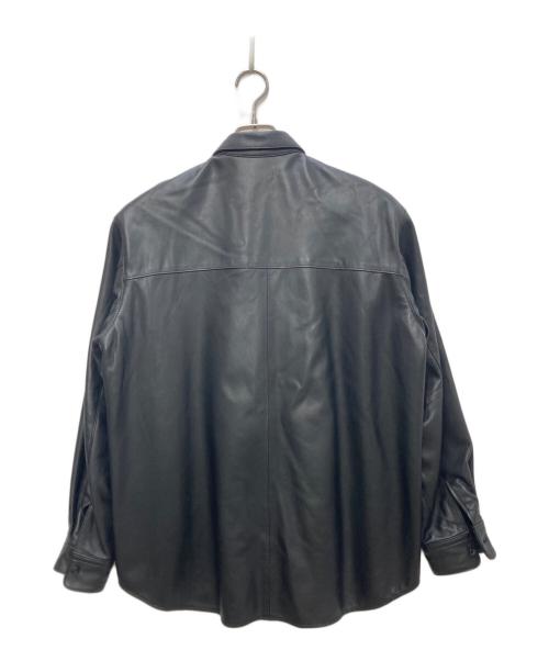 Adam et Rope（アダム エ ロペ）Adam et Rope (アダム エ ロペ) シープレザーシャツジャケット ブラック サイズ:Ｍの古着・服飾アイテム