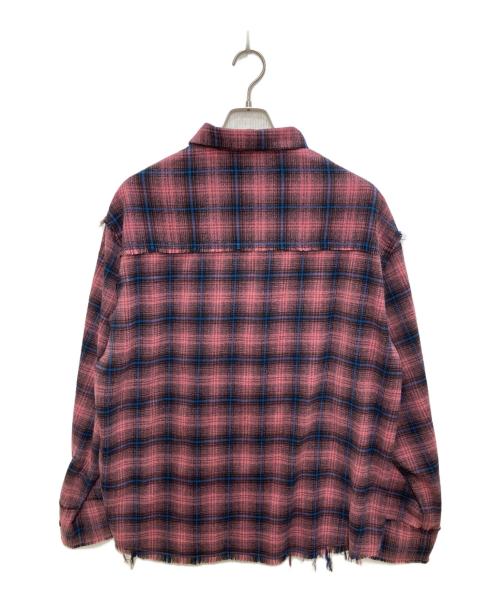 DANKE SCHON（ダンケ シェーン）DANKE SCHON (ダンケ シェーン) CUTOFF CHECK SHIRTS ブラウン サイズ:Ｌの古着・服飾アイテム