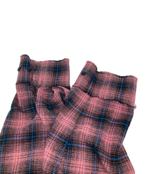 DANKE SCHON（ダンケ シェーン）DANKE SCHON (ダンケ シェーン) CUTOFF CHECK SHIRTS ブラウン サイズ:Ｌの古着・服飾アイテム