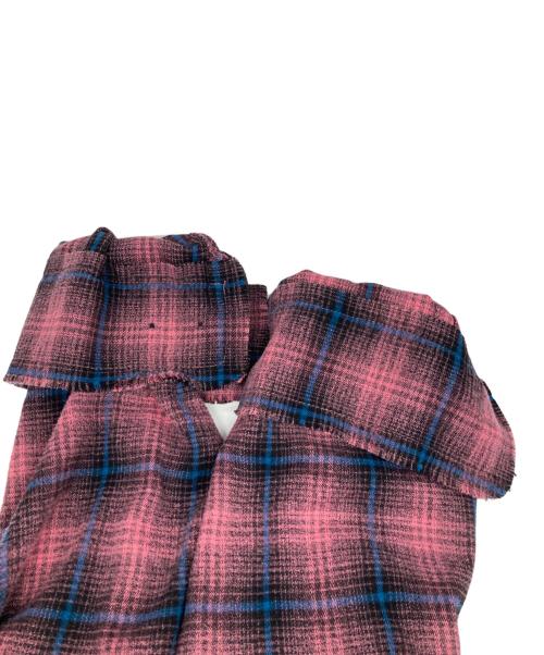 DANKE SCHON（ダンケ シェーン）DANKE SCHON (ダンケ シェーン) CUTOFF CHECK SHIRTS ブラウン サイズ:Ｌの古着・服飾アイテム