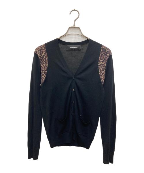 DSQUARED2（ディースクエアード）DSQUARED2 (ディースクエアード) レオパードカーディガン ブラック サイズ:Ｓ　の古着・服飾アイテム