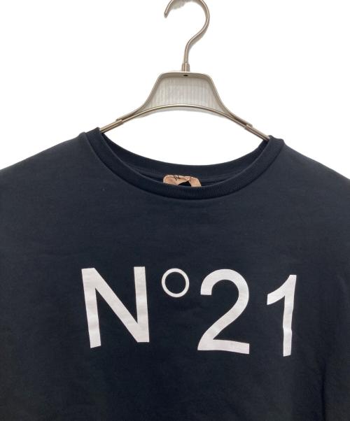 N°21（ヌメロヴェントゥーノ）N°21 (ヌメロヴェントゥーノ) ロゴ スウェットプルオーバー ブラック サイズ:46の古着・服飾アイテム