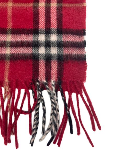 BURBERRY（バーバリー）BURBERRY (バーバリー) カシミヤ100％マフラー レッド 未使用品の古着・服飾アイテム