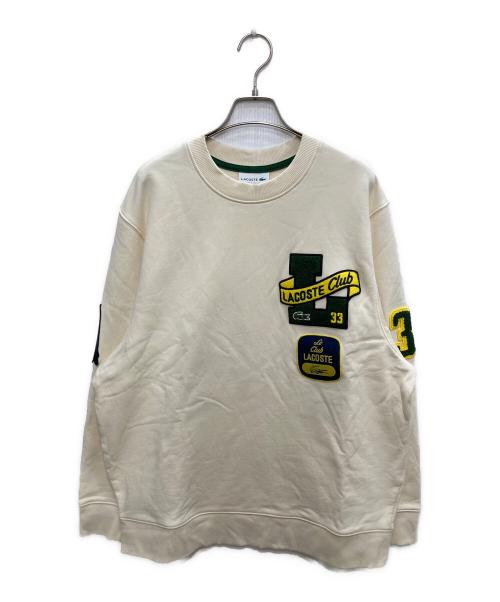 LACOSTE（ラコステ）LACOSTE (ラコステ) ヘリテージワッペンクルーネックスウェット アイボリー サイズ:Mの古着・服飾アイテム