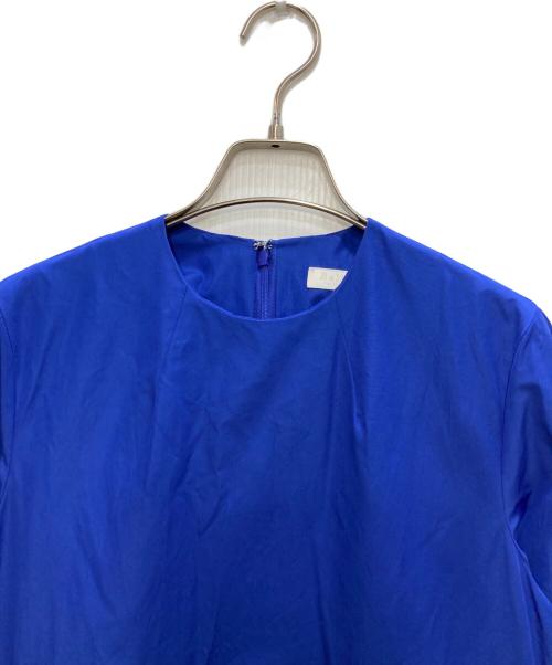 BALLSEY（ボールジィ）BALLSEY (ボールジィ) ハイカウントブロード リボンギャザーワンピース ブルー サイズ:36の古着・服飾アイテム