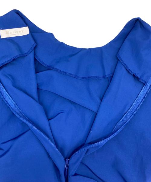 BALLSEY（ボールジィ）BALLSEY (ボールジィ) ハイカウントブロード リボンギャザーワンピース ブルー サイズ:36の古着・服飾アイテム